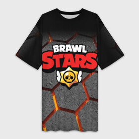 Платье-футболка 3D с принтом Brawl Stars Hex в Тюмени,  |  | brawl | brawl st | brawl stars | colt | hexagon | logo | map | mobo | pattern | poco | shelly | stars | бравл | игра | игры | карта | кольт | лого | мобильные игры | патерн | паттерн | поко | соты | старс | шелли