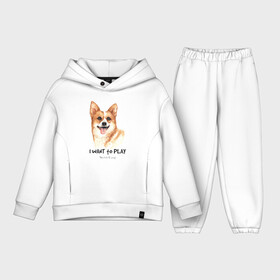 Детский костюм хлопок Oversize с принтом Корги в Тюмени,  |  | corgi | корги | собака | собаки