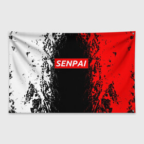 Флаг-баннер с принтом SENPAI в Тюмени, 100% полиэстер | размер 67 х 109 см, плотность ткани — 95 г/м2; по краям флага есть четыре люверса для крепления | ahegao | anime | kawai | kowai | oppai | otaku | senpai | sugoi | waifu | yandere | аниме | ахегао | ковай | культура | отаку | сенпай | тренд | яндере