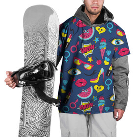 Накидка на куртку 3D с принтом Женский микс в Тюмени, 100% полиэстер |  | Тематика изображения на принте: wow | арбуз | вишенка | губы | девочка | девушка | жара | звездочки | летняя | лето | микс | мороженое | очки | яркая