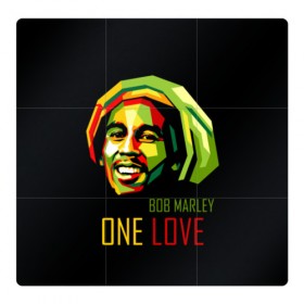 Магнитный плакат 3Х3 с принтом Боб Марли в Тюмени, Полимерный материал с магнитным слоем | 9 деталей размером 9*9 см | bob marley | one love | боб марли