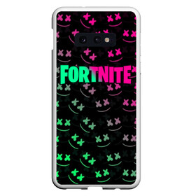 Чехол для Samsung S10E с принтом FORTNITE x MARSHMELLO в Тюмени, Силикон | Область печати: задняя сторона чехла, без боковых панелей | 2019 | armor | armour | cybersport | dj | esport | fortnite | game | glitch | logo | marshmello | season 9 | usa | америка | броня | глитч | игра | киберспорт | клубная музыка | маршмелло | 