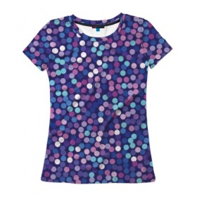 Женская футболка 3D с принтом Пурпурные конфетти в Тюмени, 100% полиэфир ( синтетическое хлопкоподобное полотно) | прямой крой, круглый вырез горловины, длина до линии бедер | 
