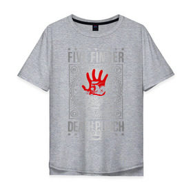 Мужская футболка хлопок Oversize с принтом Five Finger Death Punch в Тюмени, 100% хлопок | свободный крой, круглый ворот, “спинка” длиннее передней части | 5fdp | ffdp | five finger death punch | metal | альтернатива | группы | метал | музыка | хеви метал