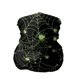 Бандана-труба 3D с принтом Зелёная паутина в Тюмени, 100% полиэстер, ткань с особыми свойствами — Activecool | плотность 150‒180 г/м2; хорошо тянется, но сохраняет форму | background | black | cobweb | color | gothic | green | halloween | holiday | insect | pattern | spider | weave | web | готика | зеленый | насекомое | паук | паутина | плести | праздник | сеть | узор | фон | хэллоуин | цвет | черный