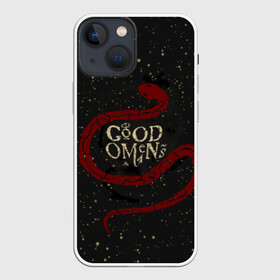 Чехол для iPhone 13 mini с принтом Змея Good Omens в Тюмени,  |  | evil | good | good omens | азирафель | ангел | благие намерения | гуд оменс | демон | добро | зло | змея | кроули