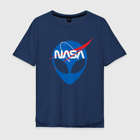 Мужская футболка хлопок Oversize с принтом Nasa в Тюмени, 100% хлопок | свободный крой, круглый ворот, “спинка” длиннее передней части | nasa | space | галактика | земля | илон | инопланетяне | инопланетянин | картинка | картинки | космонавт | космос | луна | маск | мода | надпись | наса | планета | планеты | система | тренды