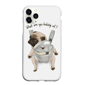Чехол для iPhone 11 Pro матовый с принтом Мопс в рюкзаке в Тюмени, Силикон |  | background | backpack | breed | brown | color | cute | dog | funny | gray | look | muzzle | paws | pug | puppy | slogan | small | trace | white | белый | взгляд | коричневый | лапы | маленький | милый | мопс | пес | порода | прикольный | рюкзак | 