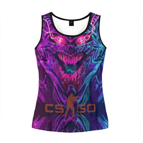 Женская майка 3D с принтом CS GO Hyper Beast в Тюмени, 100% полиэстер | круглая горловина, прямой силуэт, длина до линии бедра | 2019 | computer game | counter strike | cs | cs go | csgo | dota | dota2 | game | howl | hyperbeast | warning | автомат | вой | го | игрок | компьютерная игра | контр страйк | контра | кс | оружие | турнир