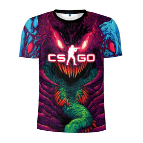 Мужская футболка 3D спортивная с принтом CS GO Hyper Beast в Тюмени, 100% полиэстер с улучшенными характеристиками | приталенный силуэт, круглая горловина, широкие плечи, сужается к линии бедра | 2019 | computer game | counter strike | cs | cs go | csgo | dota | dota2 | game | howl | hyperbeast | warning | автомат | вой | го | игрок | компьютерная игра | контр страйк | контра | кс | оружие | турнир