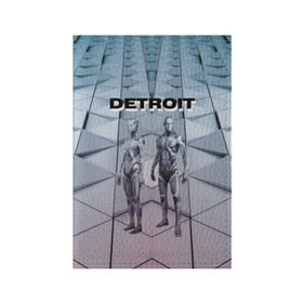 Обложка для паспорта матовая кожа с принтом Detroit: Вecome Human в Тюмени, натуральная матовая кожа | размер 19,3 х 13,7 см; прозрачные пластиковые крепления | Тематика изображения на принте: 3d | cтать человеком | detroit city | detroit: вecome human | игра | интерактивная | квест | кинематограф | приключения | франция