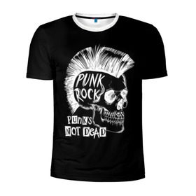 Мужская футболка 3D спортивная с принтом Панки не умирают в Тюмени, 100% полиэстер с улучшенными характеристиками | приталенный силуэт, круглая горловина, широкие плечи, сужается к линии бедра | dude | guy | illustration | mohawk | music | negative | punk rock | punks | retro | skull | style | vintage | винтаж | иллюстрация | ирокез | музыка | негатив | панк рок | панки | парень | ретро | стиль | череп | чувак