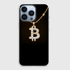 Чехол для iPhone 13 Pro с принтом Бриллиантовый биткоин в Тюмени,  |  | Тематика изображения на принте: bitcoin | black | chain | color | diamond | emblem | gold | golden | hip hop | logo | luxury | money | style | symbol | алмаз | блеск | блестящий | бриллиант | валюта | деньги | знак | золото | золотой | криптовалюта | кулон | логотип | люкс | роскошь | с