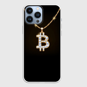 Чехол для iPhone 13 Pro Max с принтом Бриллиантовый биткоин в Тюмени,  |  | bitcoin | black | chain | color | diamond | emblem | gold | golden | hip hop | logo | luxury | money | style | symbol | алмаз | блеск | блестящий | бриллиант | валюта | деньги | знак | золото | золотой | криптовалюта | кулон | логотип | люкс | роскошь | с