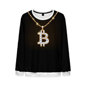 Мужской свитшот 3D с принтом Бриллиантовый биткоин в Тюмени, 100% полиэстер с мягким внутренним слоем | круглый вырез горловины, мягкая резинка на манжетах и поясе, свободная посадка по фигуре | bitcoin | black | chain | color | diamond | emblem | gold | golden | hip hop | logo | luxury | money | style | symbol | алмаз | блеск | блестящий | бриллиант | валюта | деньги | знак | золото | золотой | криптовалюта | кулон | логотип | люкс | роскошь | с