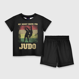 Детский костюм с шортами 3D с принтом Judo в Тюмени,  |  | Тематика изображения на принте: glory | guruma | judo | kata otoshi | m 1 | ufc | бой | борьба | дзюдзюцу | дзюдо | кимоно | мотивация | мягкий | приемы | путь | сила | скорость | спорт | стиль | татами | япония