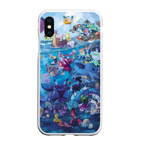 Чехол для iPhone XS Max матовый с принтом Water-Type Pokemon в Тюмени, Силикон | Область печати: задняя сторона чехла, без боковых панелей | detective pikachu | instinct | mystic | pikachu | pokeball | pokemon | pokemon go | valor | вейлор | детектив пикачу | инстинкт | мистик | пикачу | покебол | покемон | покемон гоу