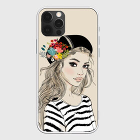 Чехол для iPhone 12 Pro Max с принтом Парижанка в берете в Тюмени, Силикон |  | beauty | beret | black | blonde | chic | eyes | fashion | flowers | french | girl | lips | look | paris | stripes | style | white | woman | young | youth | белый | берет | блондинка | взгляд | глаза | губы | девушка | женщина | красотка | мода | молодая |