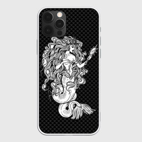 Чехол для iPhone 12 Pro Max с принтом Русалка с зеркалом в Тюмени, Силикон |  | beauty | black | body | cool | curls | fin | fish | goddess | hair | magic | mermaid | mirror | niida | scales | sea | siren | tail | white | белый | богиня | волосы | волшебство | зеркало | красотка | кудри | магия | море | нияда | плавник | прикольно | 