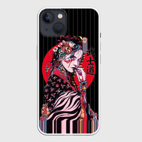 Чехол для iPhone 13 с принтом Гейша в Тюмени,  |  | beauty | black | bright | character | cool | decorations | flowers | geisha | girl | hairstyle | japan | kimon | lines | red | stripes | woman | young | девушка | женщина | иероглиф | кимоно | красный | красотка | круто | линии | молодая | полосы 