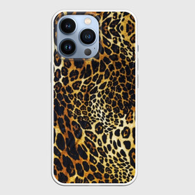 Чехол для iPhone 13 Pro с принтом Шкура леопарда в Тюмени,  |  | Тематика изображения на принте: animal | cheeky | dangerous | leopard | nature | pattern | predator | skin | spots | wild | дерзкий | дикий | животное | леопард | опасный | природа | пятна | узор | хищник