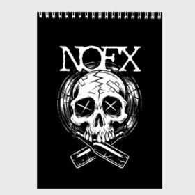 Скетчбук с принтом NOFX в Тюмени, 100% бумага
 | 48 листов, плотность листов — 100 г/м2, плотность картонной обложки — 250 г/м2. Листы скреплены сверху удобной пружинной спиралью | hardcore | nofx | punk | группы | музыка | панк | панк рок | рок | ска панк | скейт панк