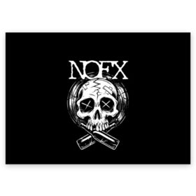 Поздравительная открытка с принтом NOFX в Тюмени, 100% бумага | плотность бумаги 280 г/м2, матовая, на обратной стороне линовка и место для марки
 | hardcore | nofx | punk | группы | музыка | панк | панк рок | рок | ска панк | скейт панк