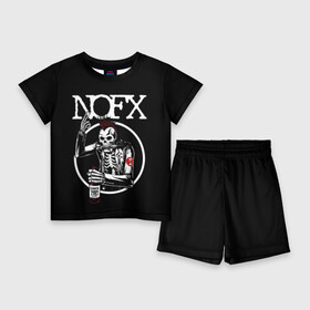 Детский костюм с шортами 3D с принтом NOFX в Тюмени,  |  | hardcore | nofx | punk | группы | музыка | панк | панк рок | рок | ска панк | скейт панк