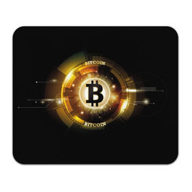 Коврик для мышки прямоугольный с принтом Золотой биткоин в Тюмени, натуральный каучук | размер 230 х 185 мм; запечатка лицевой стороны | bitcoin | black | business | coin | digital | electronic | emblem | future | golden | money | power | symbol | technology | web | yellow | бизнес | биткоин | будущее | валюта | веб | власть | деньги | желтый | жетон | золотой | криптовалюта | монета | сим