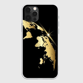 Чехол для iPhone 12 Pro Max с принтом Золотая планета в Тюмени, Силикон |  | black | continent | earth | gold | map | planet | radiance | ray | world | земля | золото | карта | континент | луч | материк | мир | планета | сияние | черный