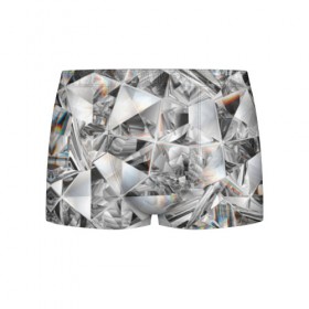 Мужские трусы 3D с принтом Бриллиантовый блеск в Тюмени, 50% хлопок, 50% полиэстер | классическая посадка, на поясе мягкая тканевая резинка | cut | diamond | gem | glitter | jewel | kaleidoscope | luxury | shine | sparkle | white | алмаз | белый | блеск | бриллиант | диамант | драгоценность | драгоценный камень | калейдоскоп | люкс | огранка | роскошь | сверкать | сияние