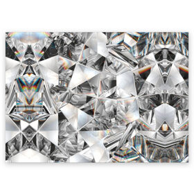 Поздравительная открытка с принтом Бриллиантовый блеск в Тюмени, 100% бумага | плотность бумаги 280 г/м2, матовая, на обратной стороне линовка и место для марки
 | Тематика изображения на принте: cut | diamond | gem | glitter | jewel | kaleidoscope | luxury | shine | sparkle | white | алмаз | белый | блеск | бриллиант | диамант | драгоценность | драгоценный камень | калейдоскоп | люкс | огранка | роскошь | сверкать | сияние