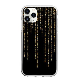 Чехол для iPhone 11 Pro матовый с принтом Золотой глиттер в Тюмени, Силикон |  | black | christmas | confetti | decoration | garland | glitter | gold | holiday | lines | new year | rain | shimmer | shining | sparkle | блеск | блёстки | гирлянда | глиттер | дождь | золото | конфетти | линии | мерцание | новый год | праздник | рождество