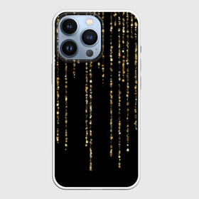 Чехол для iPhone 13 Pro с принтом Золотой глиттер в Тюмени,  |  | black | christmas | confetti | decoration | garland | glitter | gold | holiday | lines | new year | rain | shimmer | shining | sparkle | блеск | блёстки | гирлянда | глиттер | дождь | золото | конфетти | линии | мерцание | новый год | праздник | рождество