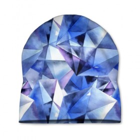 Шапка 3D с принтом Акварельные алмазы в Тюмени, 100% полиэстер | универсальный размер, печать по всей поверхности изделия | 