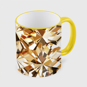 Кружка с полной запечаткой с принтом Желтые бриллианты в Тюмени, керамика | ёмкость 330 мл | Тематика изображения на принте: cut | diamond | gem | glitter | gold | jewel | kaleidoscope | luxury | shine | sparkle | white | yellow | алмаз | белый | блеск | бриллиант | диамант | драгоценность | драгоценный камень | желтый | золотой | калейдоскоп | люкс | огранка