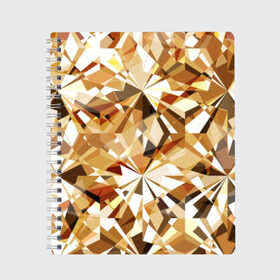 Тетрадь с принтом Желтые бриллианты в Тюмени, 100% бумага | 48 листов, плотность листов — 60 г/м2, плотность картонной обложки — 250 г/м2. Листы скреплены сбоку удобной пружинной спиралью. Уголки страниц и обложки скругленные. Цвет линий — светло-серый
 | cut | diamond | gem | glitter | gold | jewel | kaleidoscope | luxury | shine | sparkle | white | yellow | алмаз | белый | блеск | бриллиант | диамант | драгоценность | драгоценный камень | желтый | золотой | калейдоскоп | люкс | огранка