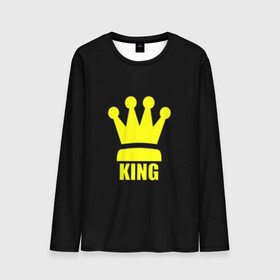 Мужской лонгслив 3D с принтом King в Тюмени, 100% полиэстер | длинные рукава, круглый вырез горловины, полуприлегающий силуэт | Тематика изображения на принте: king | король | корона | прикол | шахматы