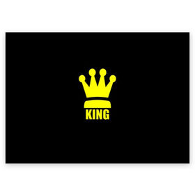 Поздравительная открытка с принтом King в Тюмени, 100% бумага | плотность бумаги 280 г/м2, матовая, на обратной стороне линовка и место для марки
 | Тематика изображения на принте: king | король | корона | прикол | шахматы