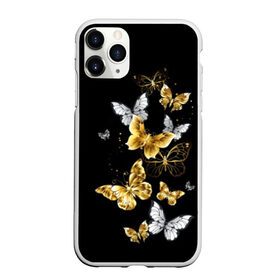 Чехол для iPhone 11 Pro Max матовый с принтом Золотые бабочки в Тюмени, Силикон |  | Тематика изображения на принте: airy | black | butterfly | cool | cute | flight | flit | gold | insect | magical | white | wings | yellow | бабочка | белый | воздушный | волшебный | желтый | золото | крылья | милый | насекомое | полёт | порхать | прикольный | черный