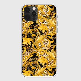 Чехол для iPhone 12 Pro Max с принтом Золотой узор в Тюмени, Силикон |  | black | chain | curlicues | decor | decorative | glitter | gold | luxury | metal | pattern | sparkle | white | yellow | белый | блеск | декор | декоративный | жёлтый | завитушки | золото | люкс | металл | роскошь | сверкать | узор | цепь | черный