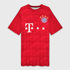 Платье-футболка 3D с принтом Bayern home 19 20 в Тюмени,  |  | bayern | champions league | germany | munchen | бавария | германия | левандовски | лига чемпинов | мюнхен | рибери | роббен