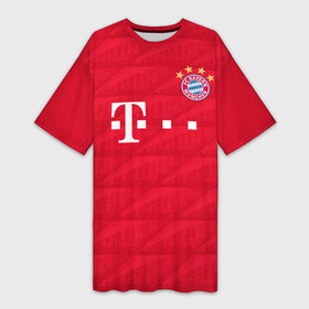 Платье-футболка 3D с принтом Lewandowski home 19 20 в Тюмени,  |  | bayern | champions league | germany | munchen | бавария | германия | левандовски | лига чемпинов | мюнхен | рибери | роббен
