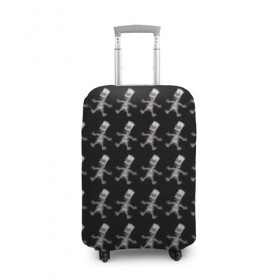 Чехол для чемодана 3D с принтом Bart в Тюмени, 86% полиэфир, 14% спандекс | двустороннее нанесение принта, прорези для ручек и колес | bart | homer | sad | simpsons | skelleton | барт | гомер | симпсоны