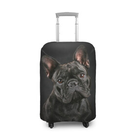 Чехол для чемодана 3D с принтом Французский бульдог в Тюмени, 86% полиэфир, 14% спандекс | двустороннее нанесение принта, прорези для ручек и колес | Тематика изображения на принте: animal | background | beast | black | breed | bulldog | cool | cute | dog | ears | french | jaw | look | muzzle | portrait | wool | бульдог | взгляд | животное | зверь | милый | пёс | порода | портрет | прикольно | псина | собака | уши | фон | фра