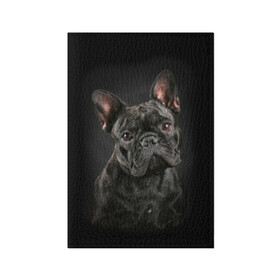 Обложка для паспорта матовая кожа с принтом Французский бульдог в Тюмени, натуральная матовая кожа | размер 19,3 х 13,7 см; прозрачные пластиковые крепления | Тематика изображения на принте: animal | background | beast | black | breed | bulldog | cool | cute | dog | ears | french | jaw | look | muzzle | portrait | wool | бульдог | взгляд | животное | зверь | милый | пёс | порода | портрет | прикольно | псина | собака | уши | фон | фра