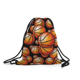 Рюкзак-мешок 3D с принтом Баскетбольные мячи в Тюмени, 100% полиэстер | плотность ткани — 200 г/м2, размер — 35 х 45 см; лямки — толстые шнурки, застежка на шнуровке, без карманов и подкладки | activity | ball | basketball | black | brightness | brown | circle | color | game | illustration | orange | sport | victory | yellow | активность | апельсиновый | баскетбол | желтый | игра | иллюстрация | коричневый | круг | мяч | оранжевый | победа | спо