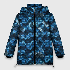 Женская зимняя куртка 3D с принтом Синяя чешуя в Тюмени, верх — 100% полиэстер; подкладка — 100% полиэстер; утеплитель — 100% полиэстер | длина ниже бедра, силуэт Оверсайз. Есть воротник-стойка, отстегивающийся капюшон и ветрозащитная планка. 

Боковые карманы с листочкой на кнопках и внутренний карман на молнии | blue | color | fish | gray | mermaid | neyad | pattern | scales | sea | shiny | siren | skin | turquoise | wallpaper | water | бирюзовый | блестящий | вода | кожа | море | неяда | обои | паттерн | русалка | рыба | серый | синий | сирена | цвет |