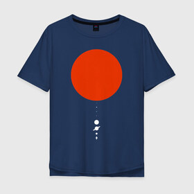 Мужская футболка хлопок Oversize с принтом Солнечная система в Тюмени, 100% хлопок | свободный крой, круглый ворот, “спинка” длиннее передней части | арт | земля | космос | луна | планеты | сатурн | солнце | юпитер