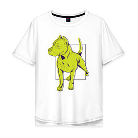 Мужская футболка хлопок Oversize с принтом Питбуль в Тюмени, 100% хлопок | свободный крой, круглый ворот, “спинка” длиннее передней части | Тематика изображения на принте: dog | pitbull | питбули | питбуль | собака | собаки